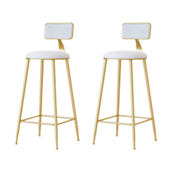 Glam Low Back Counter Stool Round Upholstered Counter Height Stool for Shop White 2 Piece Set Clearhalo 'Bar Furniture' 'Bar Stools' 'bar_stools' 'furn' 'furn_bar_stools' 'Furniture' 'Kitchen & Dining Furniture' 5528216