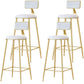 Glam Low Back Counter Stool Round Upholstered Counter Height Stool for Shop White 4 Piece Set Clearhalo 'Bar Furniture' 'Bar Stools' 'bar_stools' 'furn' 'furn_bar_stools' 'Furniture' 'Kitchen & Dining Furniture' 5528217