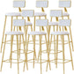 Glam Low Back Counter Stool Round Upholstered Counter Height Stool for Shop White 8 Piece Set Clearhalo 'Bar Furniture' 'Bar Stools' 'bar_stools' 'furn' 'furn_bar_stools' 'Furniture' 'Kitchen & Dining Furniture' 5528219