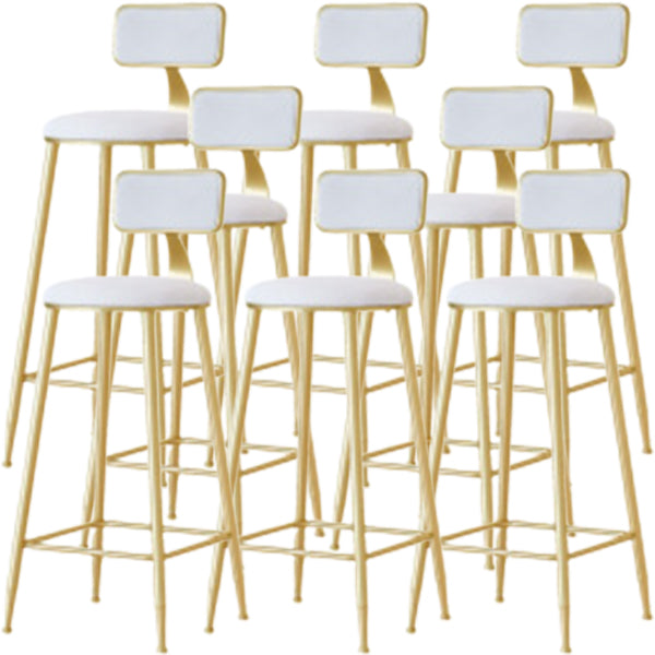 Glam Low Back Counter Stool Round Upholstered Counter Height Stool for Shop White 8 Piece Set Clearhalo 'Bar Furniture' 'Bar Stools' 'bar_stools' 'furn' 'furn_bar_stools' 'Furniture' 'Kitchen & Dining Furniture' 5528219