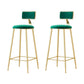 Glam Low Back Counter Stool Round Upholstered Counter Height Stool for Shop Green 2 Piece Set Clearhalo 'Bar Furniture' 'Bar Stools' 'bar_stools' 'furn' 'furn_bar_stools' 'Furniture' 'Kitchen & Dining Furniture' 5528220