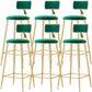 Glam Low Back Counter Stool Round Upholstered Counter Height Stool for Shop Green 6 Piece Set Clearhalo 'Bar Furniture' 'Bar Stools' 'bar_stools' 'furn' 'furn_bar_stools' 'Furniture' 'Kitchen & Dining Furniture' 5528222