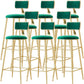Glam Low Back Counter Stool Round Upholstered Counter Height Stool for Shop Green 8 Piece Set Clearhalo 'Bar Furniture' 'Bar Stools' 'bar_stools' 'furn' 'furn_bar_stools' 'Furniture' 'Kitchen & Dining Furniture' 5528223