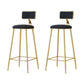 Glam Low Back Counter Stool Round Upholstered Counter Height Stool for Shop Black 2 Piece Set Clearhalo 'Bar Furniture' 'Bar Stools' 'bar_stools' 'furn' 'furn_bar_stools' 'Furniture' 'Kitchen & Dining Furniture' 5528224