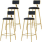 Glam Low Back Counter Stool Round Upholstered Counter Height Stool for Shop Black 4 Piece Set Clearhalo 'Bar Furniture' 'Bar Stools' 'bar_stools' 'furn' 'furn_bar_stools' 'Furniture' 'Kitchen & Dining Furniture' 5528225