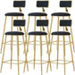 Glam Low Back Counter Stool Round Upholstered Counter Height Stool for Shop Black 6 Piece Set Clearhalo 'Bar Furniture' 'Bar Stools' 'bar_stools' 'furn' 'furn_bar_stools' 'Furniture' 'Kitchen & Dining Furniture' 5528226