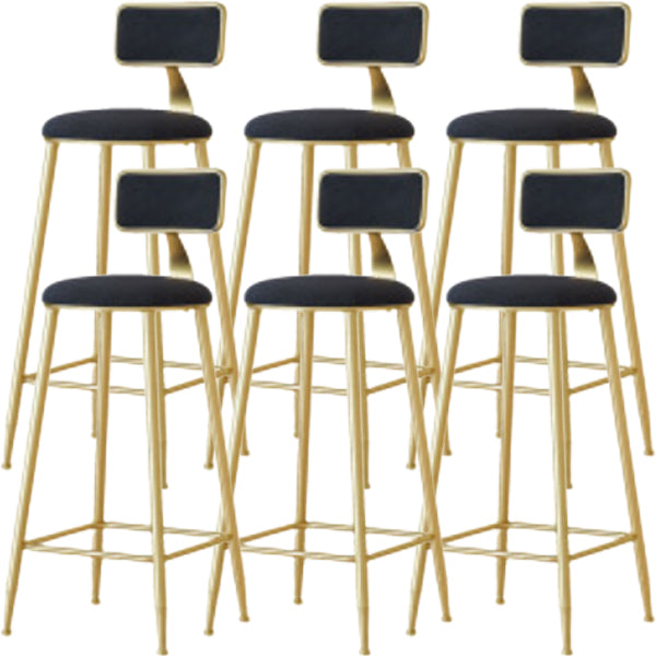 Glam Low Back Counter Stool Round Upholstered Counter Height Stool for Shop Black 6 Piece Set Clearhalo 'Bar Furniture' 'Bar Stools' 'bar_stools' 'furn' 'furn_bar_stools' 'Furniture' 'Kitchen & Dining Furniture' 5528226