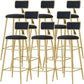 Glam Low Back Counter Stool Round Upholstered Counter Height Stool for Shop Black 8 Piece Set Clearhalo 'Bar Furniture' 'Bar Stools' 'bar_stools' 'furn' 'furn_bar_stools' 'Furniture' 'Kitchen & Dining Furniture' 5528227
