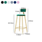 Glam Low Back Counter Stool Round Upholstered Counter Height Stool for Shop Clearhalo 'Bar Furniture' 'Bar Stools' 'bar_stools' 'furn' 'furn_bar_stools' 'Furniture' 'Kitchen & Dining Furniture' 5528228