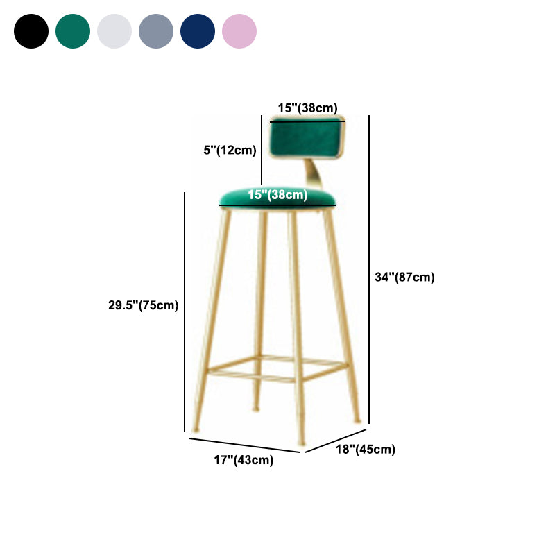 Glam Low Back Counter Stool Round Upholstered Counter Height Stool for Shop Clearhalo 'Bar Furniture' 'Bar Stools' 'bar_stools' 'furn' 'furn_bar_stools' 'Furniture' 'Kitchen & Dining Furniture' 5528228