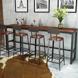 Industrial 1/5/9 Pieces Bar Table Set Rectangle Pine Wood Counter Table with Stools