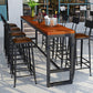 Industrial 1/5/9 Pieces Bar Table Set Rectangle Pine Wood Counter Table with Stools