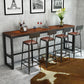 Industrial 1/5/9 Pieces Bar Table Set Rectangle Pine Wood Counter Table with Stools