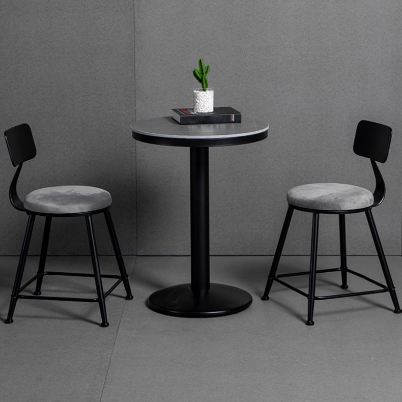 Mesa de barra superior de piedra gris de estilo industrial Juego de mesa 1/2/3 piezas de mostrador con taburetes altos