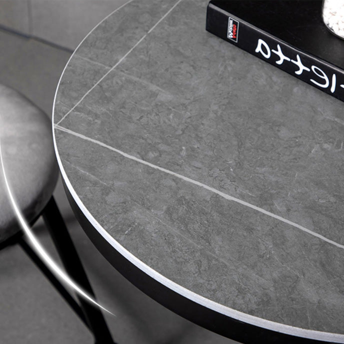 Mesa de barra superior de piedra gris de estilo industrial Juego de mesa 1/2/3 piezas de mostrador con taburetes altos