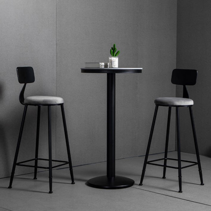 Mesa de barra superior de piedra gris de estilo industrial Juego de mesa 1/2/3 piezas de mostrador con taburetes altos