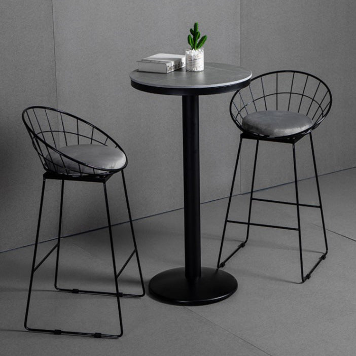 Mesa de barra superior de piedra gris de estilo industrial Juego de mesa 1/2/3 piezas de mostrador con taburetes altos