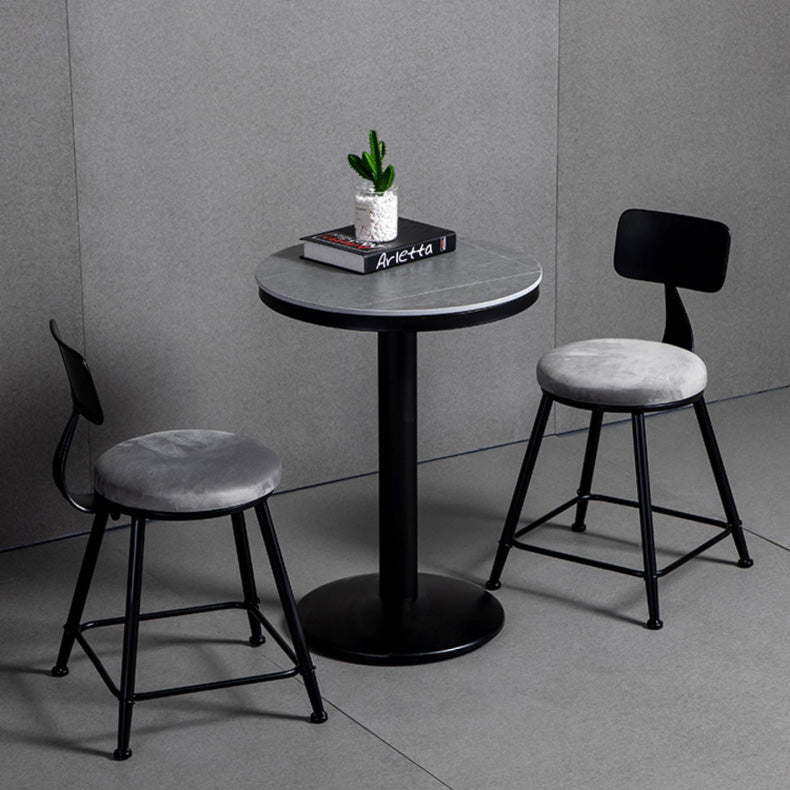 Mesa de barra superior de piedra gris de estilo industrial Juego de mesa 1/2/3 piezas de mostrador con taburetes altos