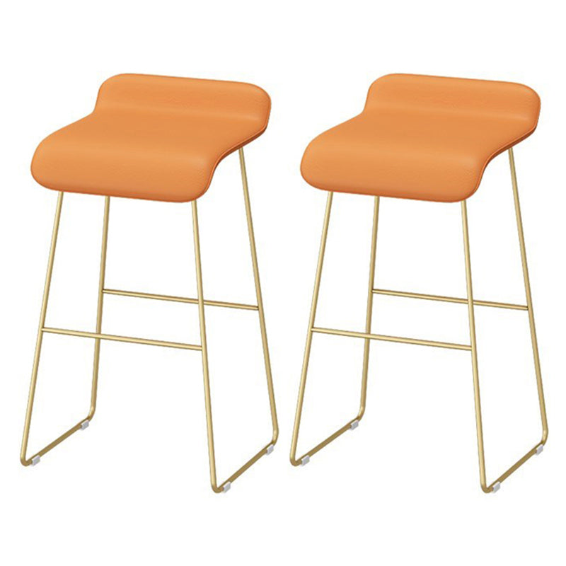 Modern 1/2/5 Pieces Bar Table Stone Counter Table with High Stools for Dining Room Orange 30"H Stools (Set of 2) Clearhalo 'Bar Furniture' 'furn' 'furn_home_bar_bar_sets' 'Furniture' 'Home Bars & Bar Sets' 'home_bar_bar_sets' 'Kitchen & Dining Furniture' 5528302