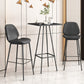 Modern 1/3/4 Pieces Bar Table Set Square Iron Counter Table with High Stools for Kitchen 3 Pieces: Black Table, 2 Gray Stools Clearhalo 'Bar Furniture' 'furn' 'furn_home_bar_bar_sets' 'Furniture' 'Home Bars & Bar Sets' 'home_bar_bar_sets' 'Kitchen & Dining Furniture' 5528348
