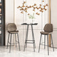 Modern 1/3/4 Pieces Bar Table Set Square Iron Counter Table with High Stools for Kitchen 3 Pieces: Black Table, 2 Brown Stools Clearhalo 'Bar Furniture' 'furn' 'furn_home_bar_bar_sets' 'Furniture' 'Home Bars & Bar Sets' 'home_bar_bar_sets' 'Kitchen & Dining Furniture' 5528354