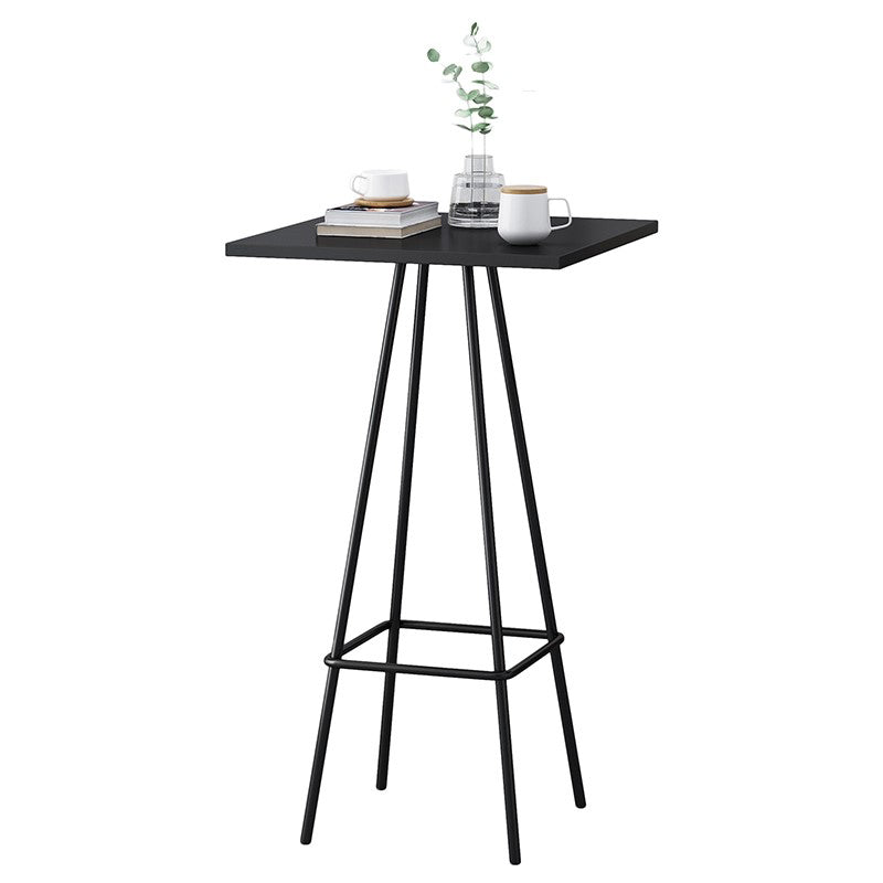 Modern 1/3/4 Pieces Bar Table Set Square Iron Counter Table with High Stools for Kitchen Black 24"L x 24"W Clearhalo 'Bar Furniture' 'furn' 'furn_home_bar_bar_sets' 'Furniture' 'Home Bars & Bar Sets' 'home_bar_bar_sets' 'Kitchen & Dining Furniture' 5528358
