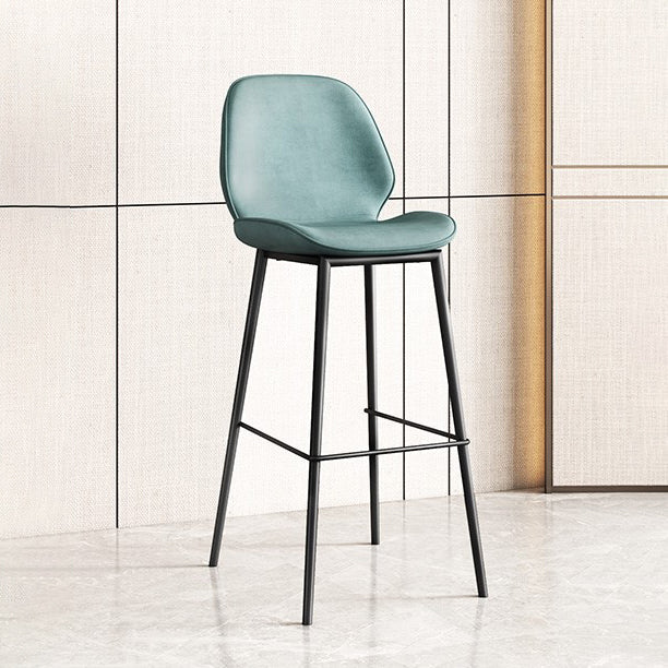 Modern 1/3/4 Pieces Bar Table Set Square Iron Counter Table with High Stools for Kitchen Blue 30"H Stool (Single) Clearhalo 'Bar Furniture' 'furn' 'furn_home_bar_bar_sets' 'Furniture' 'Home Bars & Bar Sets' 'home_bar_bar_sets' 'Kitchen & Dining Furniture' 5528361