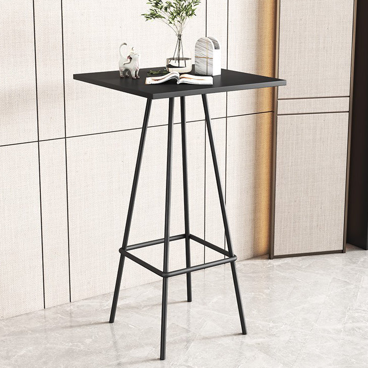 Modern 1/3/4 Pieces Bar Table Set Square Iron Counter Table with High Stools for Kitchen Clearhalo 'Bar Furniture' 'furn' 'furn_home_bar_bar_sets' 'Furniture' 'Home Bars & Bar Sets' 'home_bar_bar_sets' 'Kitchen & Dining Furniture' 5528363