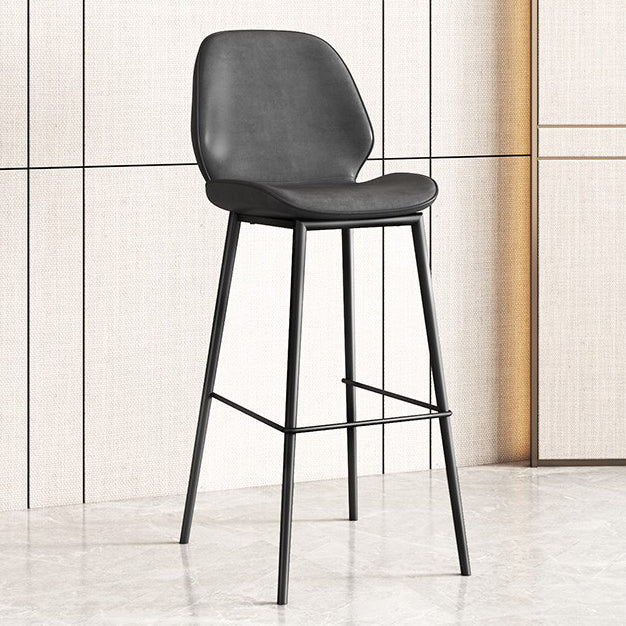 Modern 1/3/4 Pieces Bar Table Set Square Iron Counter Table with High Stools for Kitchen Grey 30"H Stool (Single) Clearhalo 'Bar Furniture' 'furn' 'furn_home_bar_bar_sets' 'Furniture' 'Home Bars & Bar Sets' 'home_bar_bar_sets' 'Kitchen & Dining Furniture' 5528364