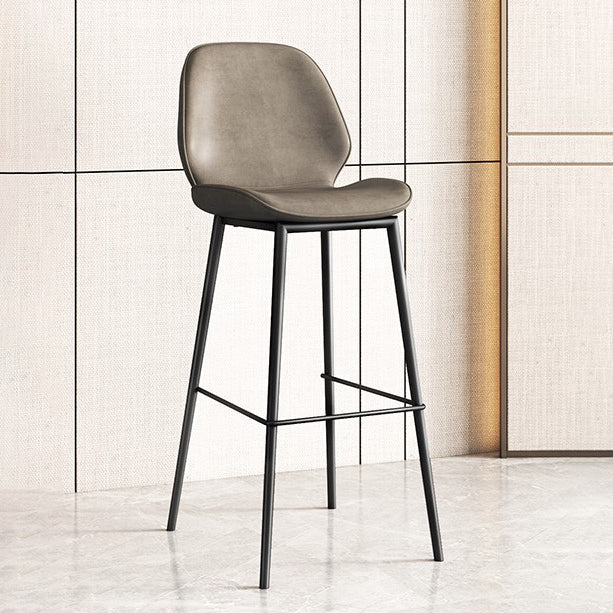 Modern 1/3/4 Pieces Bar Table Set Square Iron Counter Table with High Stools for Kitchen Brown 30"H Stool (Single) Clearhalo 'Bar Furniture' 'furn' 'furn_home_bar_bar_sets' 'Furniture' 'Home Bars & Bar Sets' 'home_bar_bar_sets' 'Kitchen & Dining Furniture' 5528366