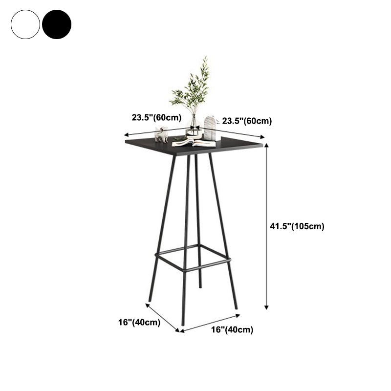 Modern 1/3/4 Pieces Bar Table Set Square Iron Counter Table with High Stools for Kitchen Clearhalo 'Bar Furniture' 'furn' 'furn_home_bar_bar_sets' 'Furniture' 'Home Bars & Bar Sets' 'home_bar_bar_sets' 'Kitchen & Dining Furniture' 5528373