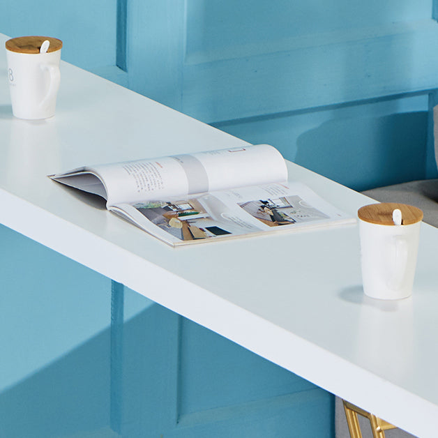 Mesa de madera blanca glamorosa y juego de heces 1/2/3/5 piezas de doble pedestal set