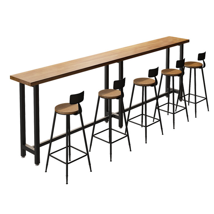 Modern 1/7 Pieces Bar Table Set Rectangle Pine Wood Counter Table for Milk Tea Shop Clearhalo 'Bar Furniture' 'furn' 'furn_home_bar_bar_sets' 'Furniture' 'Home Bars & Bar Sets' 'home_bar_bar_sets' 'Kitchen & Dining Furniture' 5528418
