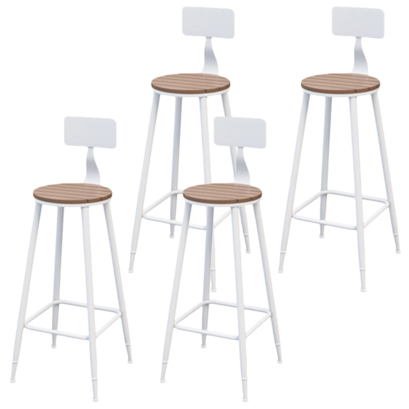 Rectangle Footrest Pub Dining Set 1/4/5 Pieces Outdoor Industrial Bar Pub Table Set White 30"H Stools (Set of 4) Clearhalo 'Bar Furniture' 'furn' 'furn_home_bar_bar_sets' 'Furniture' 'Home Bars & Bar Sets' 'home_bar_bar_sets' 'Kitchen & Dining Furniture' 5528440