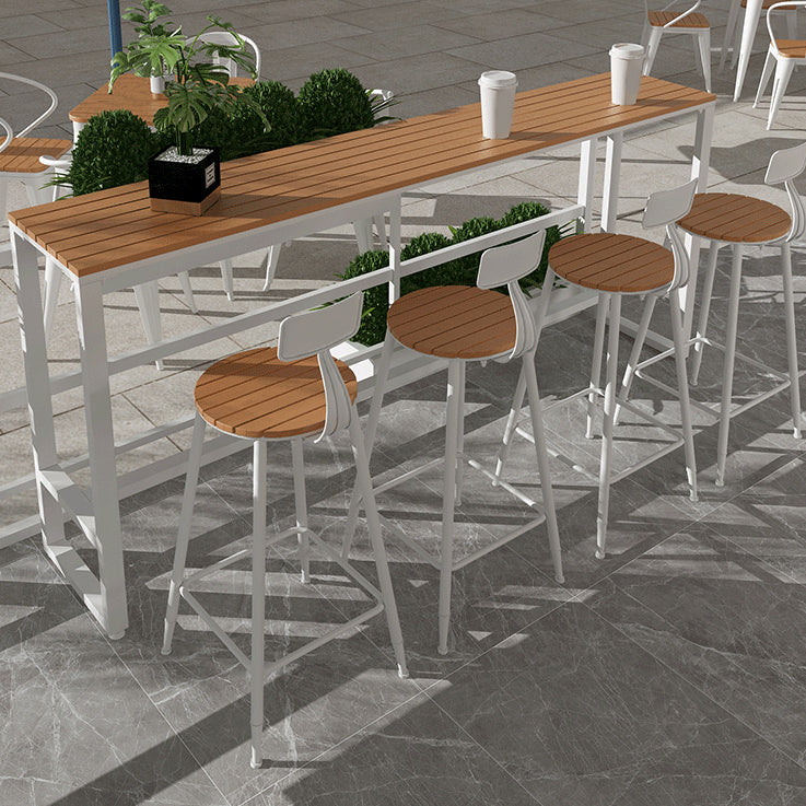 Rectangle Footrest Pub Dining Set 1/4/5 Pieces Outdoor Industrial Bar Pub Table Set Clearhalo 'Bar Furniture' 'furn' 'furn_home_bar_bar_sets' 'Furniture' 'Home Bars & Bar Sets' 'home_bar_bar_sets' 'Kitchen & Dining Furniture' 5528442