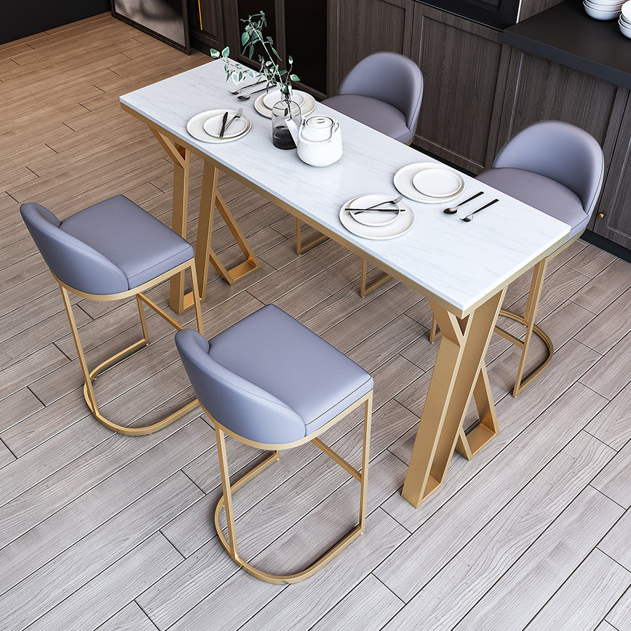 Set di banconi interni rettangolo 1/3/5/7 pezzi set da pranzo in pietra bianca