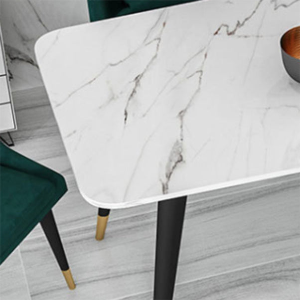 Glam Style Sintered Stone Dining Set Rectangle 1/5/7 Pieces Dining Set for Dining Areas Clearhalo 'Dining Room Sets' 'Dining Tables & Seating' 'dining_room_set' 'furn' 'furn_dining_room_set' 'Furniture' 'Kitchen & Dining Furniture' 5528522