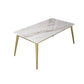 Modern Rectangle Dining Set 1/2/5 Pieces Stone Top Indoor Dinette Set with Gold Base Clearhalo 'Dining Room Sets' 'Dining Tables & Seating' 'dining_room_set' 'furn' 'furn_dining_room_set' 'Furniture' 'Kitchen & Dining Furniture' 5528554
