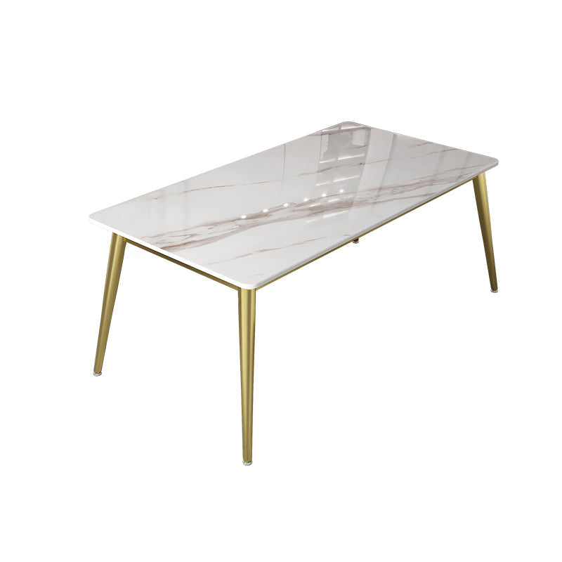 Modern Rectangle Dining Set 1/2/5 Pieces Stone Top Indoor Dinette Set with Gold Base Clearhalo 'Dining Room Sets' 'Dining Tables & Seating' 'dining_room_set' 'furn' 'furn_dining_room_set' 'Furniture' 'Kitchen & Dining Furniture' 5528554