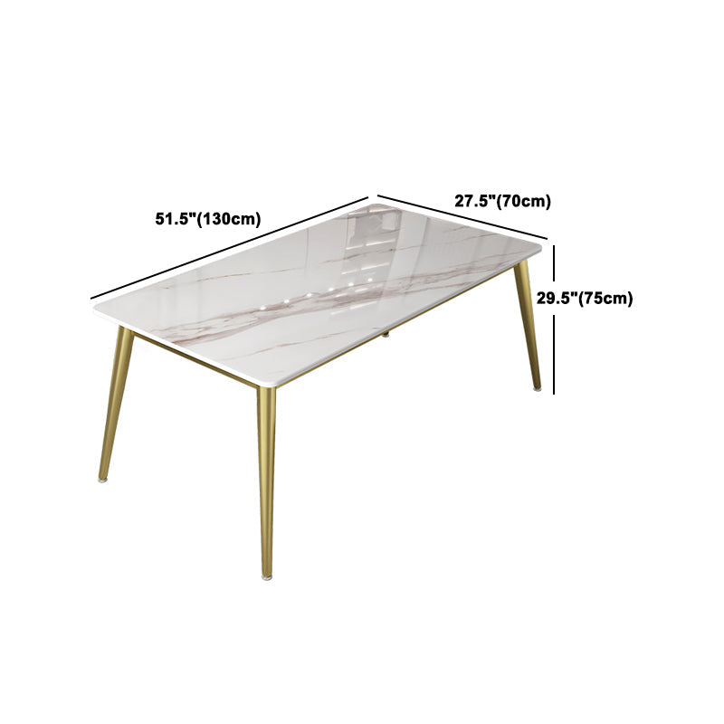 Modern Rectangle Dining Set 1/2/5 Pieces Stone Top Indoor Dinette Set with Gold Base Clearhalo 'Dining Room Sets' 'Dining Tables & Seating' 'dining_room_set' 'furn' 'furn_dining_room_set' 'Furniture' 'Kitchen & Dining Furniture' 5528564