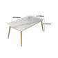 Modern Rectangle Dining Set 1/2/5 Pieces Stone Top Indoor Dinette Set with Gold Base Clearhalo 'Dining Room Sets' 'Dining Tables & Seating' 'dining_room_set' 'furn' 'furn_dining_room_set' 'Furniture' 'Kitchen & Dining Furniture' 5528565