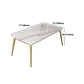 Modern Rectangle Dining Set 1/2/5 Pieces Stone Top Indoor Dinette Set with Gold Base Clearhalo 'Dining Room Sets' 'Dining Tables & Seating' 'dining_room_set' 'furn' 'furn_dining_room_set' 'Furniture' 'Kitchen & Dining Furniture' 5528567