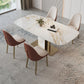 Luxurious Sintered Stone Top Dining Set Rectangle 1/4/5/7 Pieces Dinette Table Set Clearhalo 'Dining Room Sets' 'Dining Tables & Seating' 'dining_room_set' 'furn' 'furn_dining_room_set' 'Furniture' 'Kitchen & Dining Furniture' 5528581