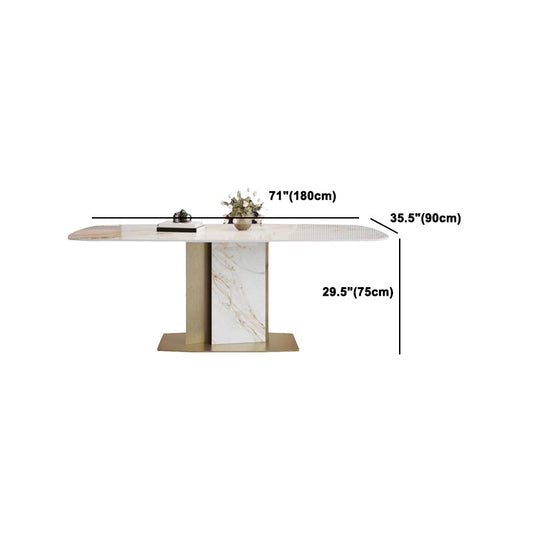 豪華な焼結石トップダイニングセット長方形1/4/5/7ピースダイナーテーブルセット