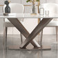 Set da pranzo moderno in metallo Set tavolo da pranzo rettangolare da 1/2/5/7 pezzi