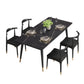 Modern Black Base Dining Set 1/4/5/7 Pieces Stone Top Indoor Dinette Set Clearhalo 'Dining Room Sets' 'Dining Tables & Seating' 'dining_room_set' 'furn' 'furn_dining_room_set' 'Furniture' 'Kitchen & Dining Furniture' 5528646