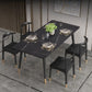 Modern Black Base Dining Set 1/4/5/7 Pieces Stone Top Indoor Dinette Set Clearhalo 'Dining Room Sets' 'Dining Tables & Seating' 'dining_room_set' 'furn' 'furn_dining_room_set' 'Furniture' 'Kitchen & Dining Furniture' 5528647