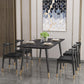 Modern Black Base Dining Set 1/4/5/7 Pieces Stone Top Indoor Dinette Set Clearhalo 'Dining Room Sets' 'Dining Tables & Seating' 'dining_room_set' 'furn' 'furn_dining_room_set' 'Furniture' 'Kitchen & Dining Furniture' 5528649