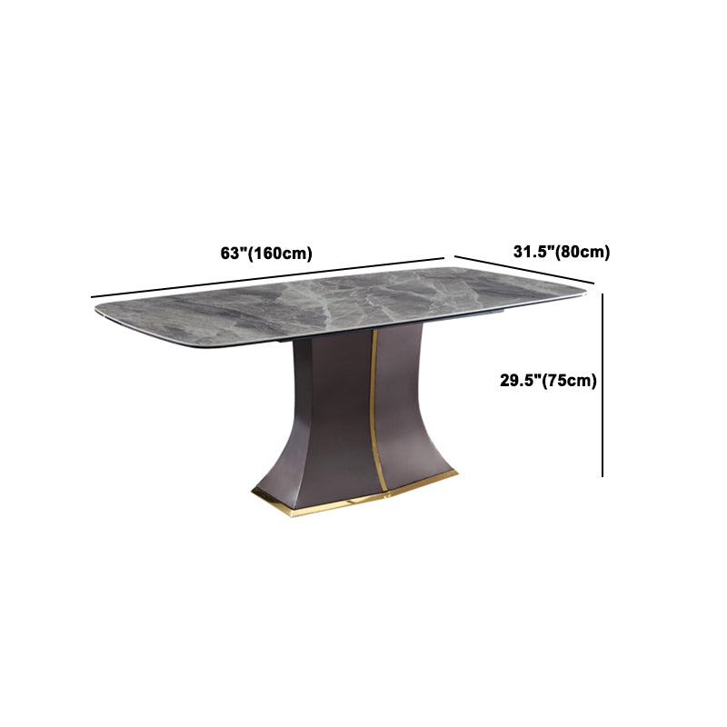 Modern Gray Sintered Stone Dining Table Set 1/2/5/7 Pieces Dining Set Clearhalo 'Dining Room Sets' 'Dining Tables & Seating' 'dining_room_set' 'furn' 'furn_dining_room_set' 'Furniture' 'Kitchen & Dining Furniture' 5528669