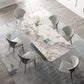 Designer Style Sintered Stone Top Dining Set Rectangle 1/2/3/4/5/7 Pieces Dining Table Set 7 Pieces: Table, 6 Chairs Clearhalo 'Dining Room Sets' 'Dining Tables & Seating' 'dining_room_set' 'furn' 'furn_dining_room_set' 'Furniture' 'Kitchen & Dining Furniture' 5528673